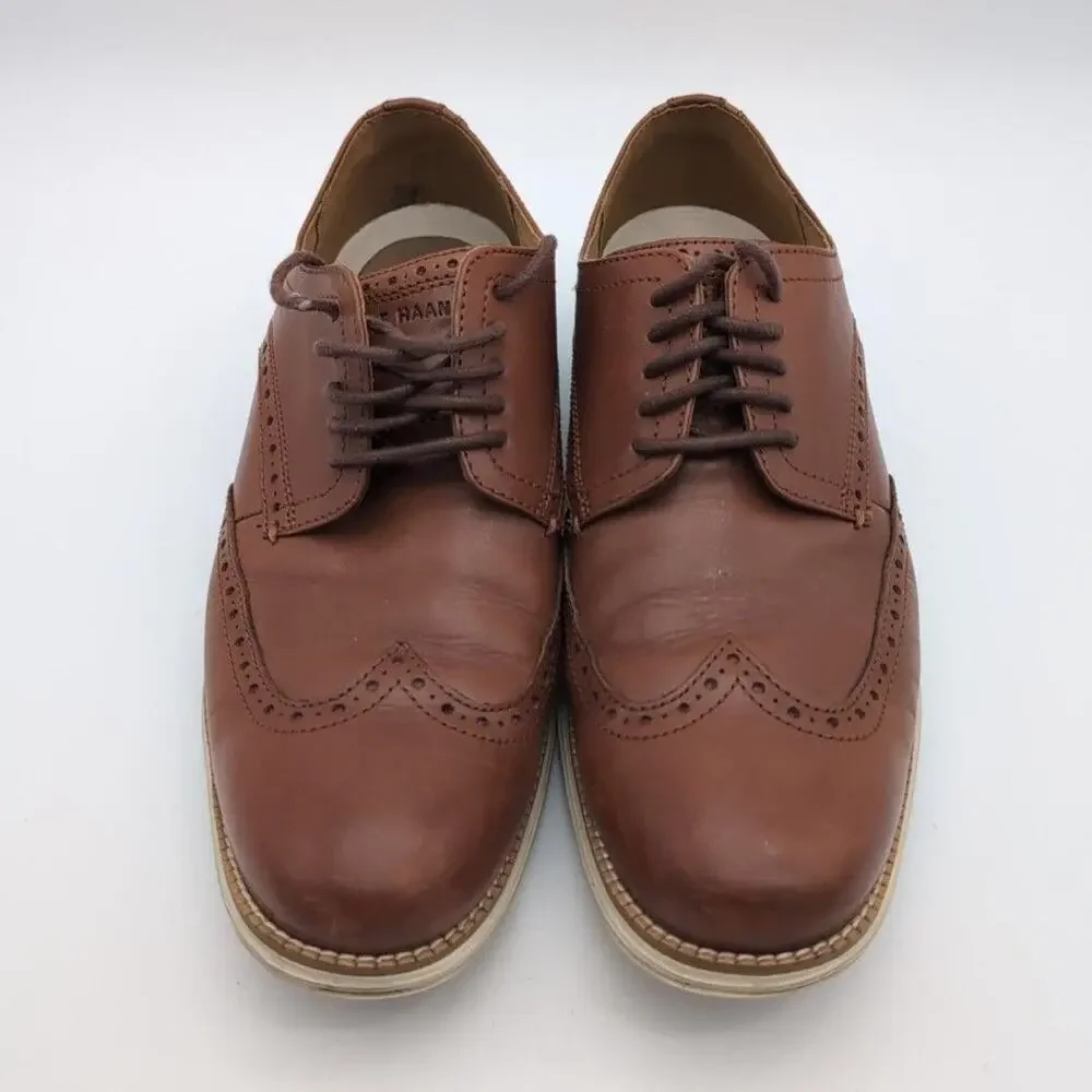 Cole Haan Shoes Mens 11 Brown Leather OriginalGrand Wingtip Brogue Oxford Dress